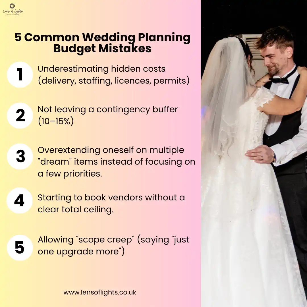 5 common wedding planning budget mistake uk couple make