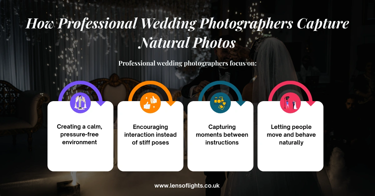 How professional wedding photographers capture natural photos - Lens of Lights UK