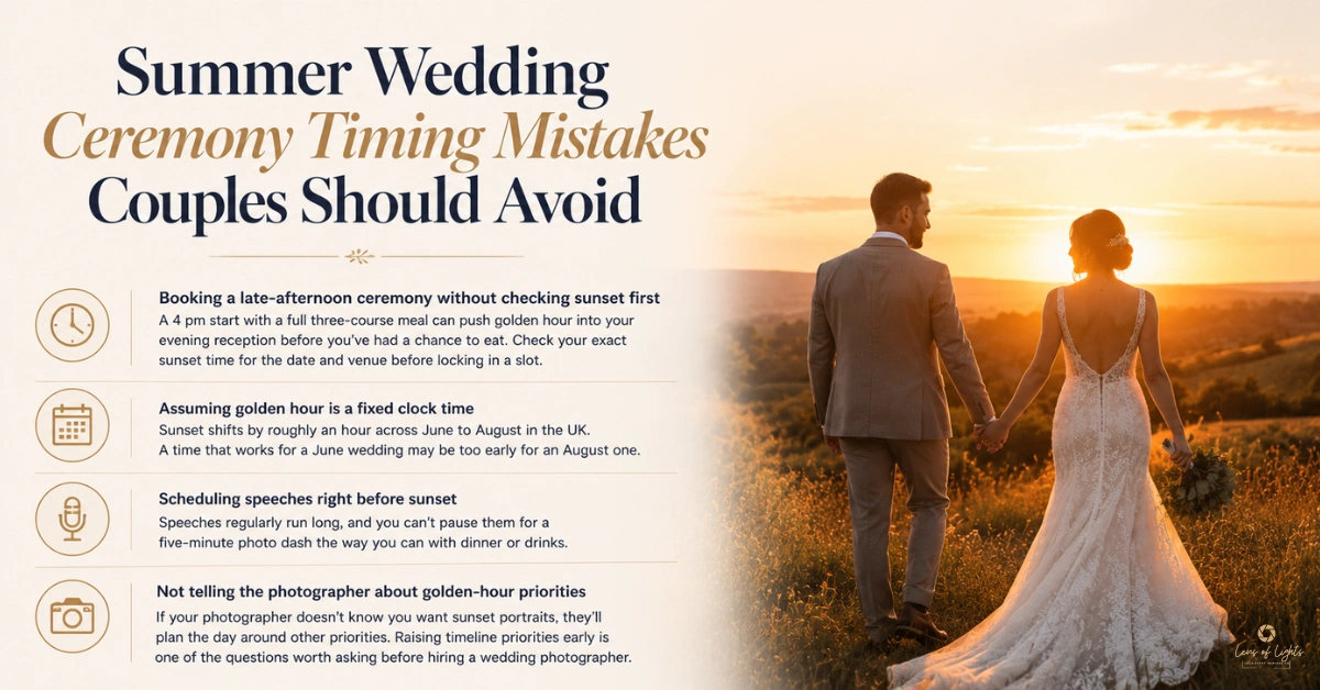 Summer Wedding Ceremony Timing Mistakes Couples Should Avoid-Lens of Lights UK