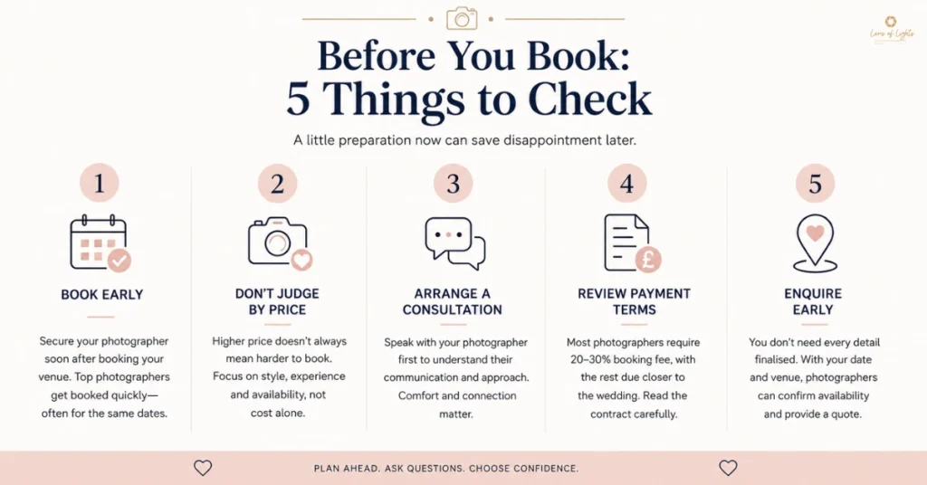 Before You Book_ 5 Things to Check - Lens of Lights LTD UK