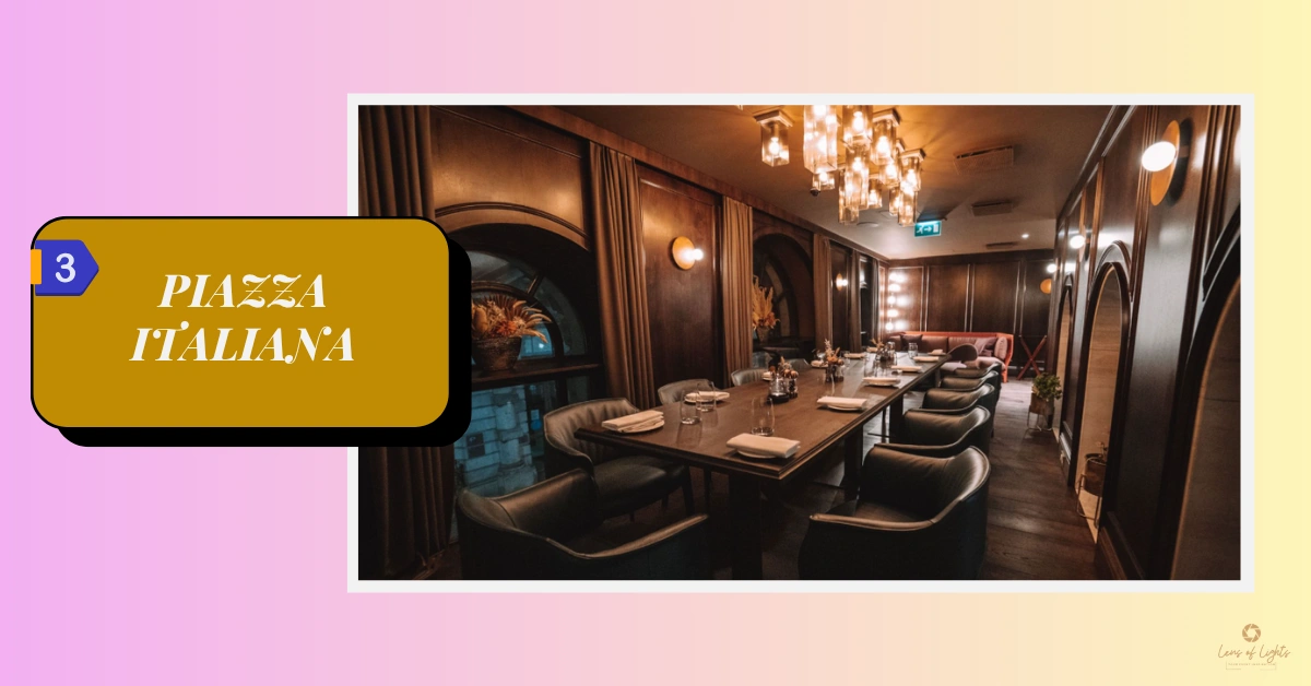 3. Piazza Italiana- A stylish Italian restaurant in the City of London, offering private dining and a sophisticated atmosphere for intimate wedding celebrations.
