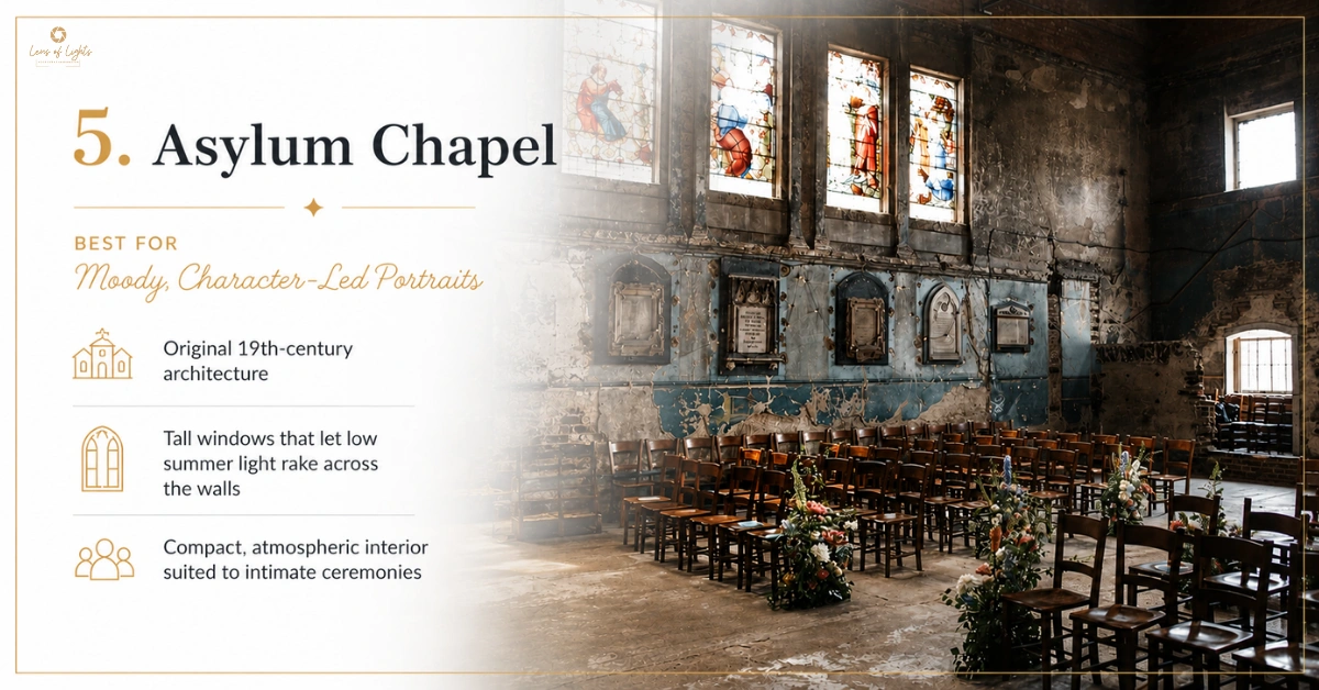 5. Asylum Chapel - Best for Moody, Character-Led Portraits - Lens of Lights LTD UK